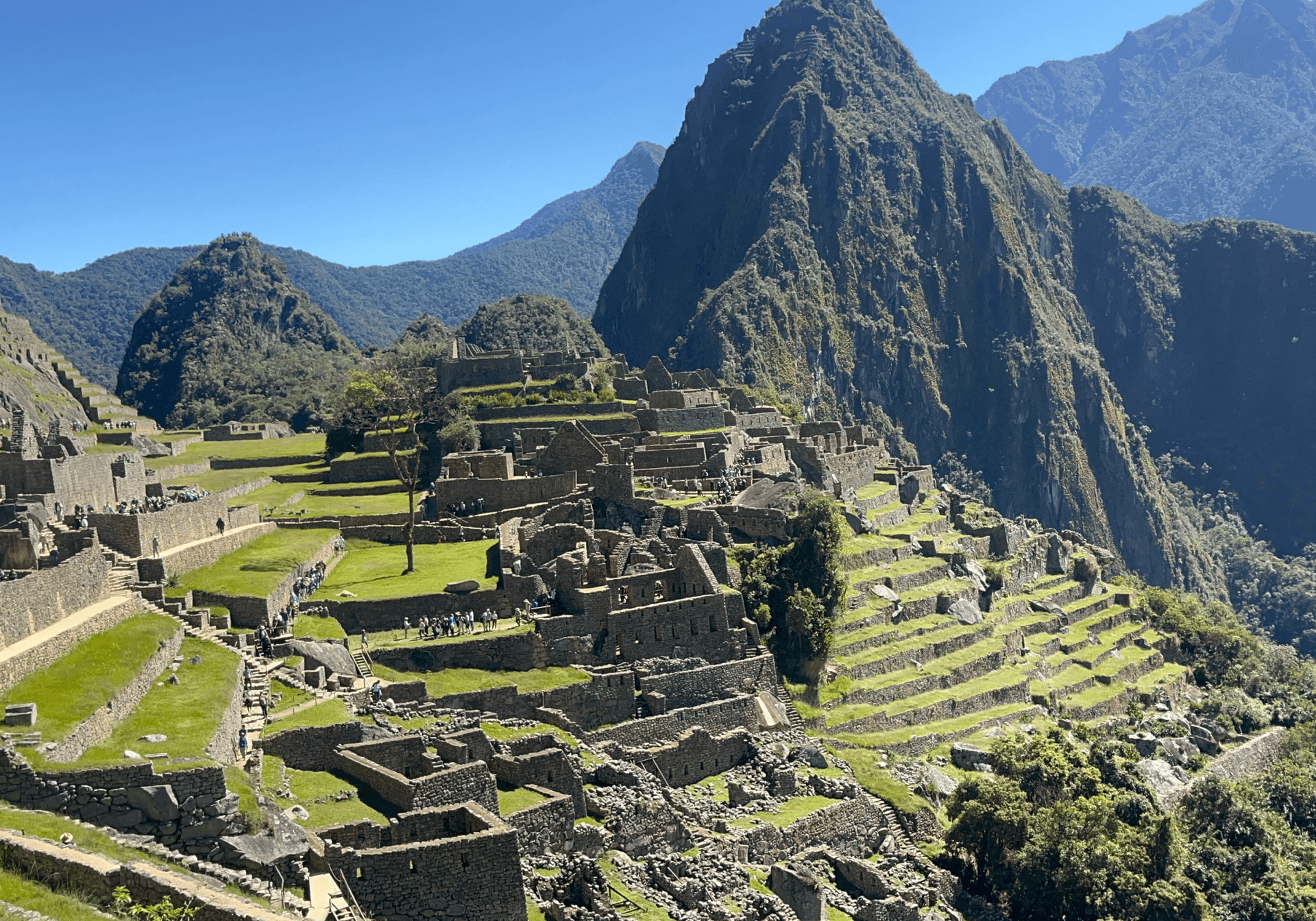 Machu Picchu in bright morning light.